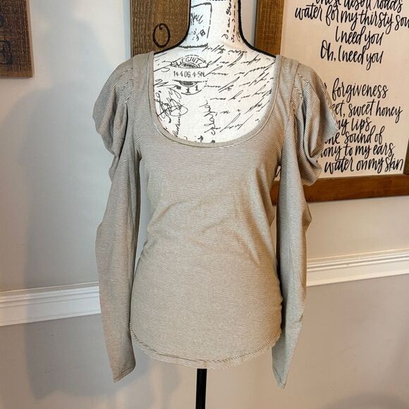 Free People Tops - Free People Penelope Puff Striped Long Sleeve Blouse